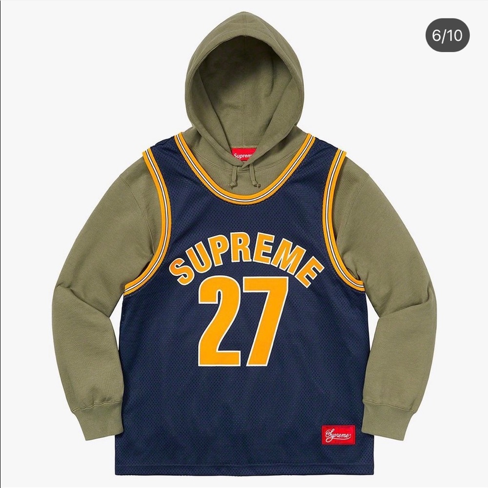 Supreme Basketball Jersey Hooded Sweatshirt shirt streetwear